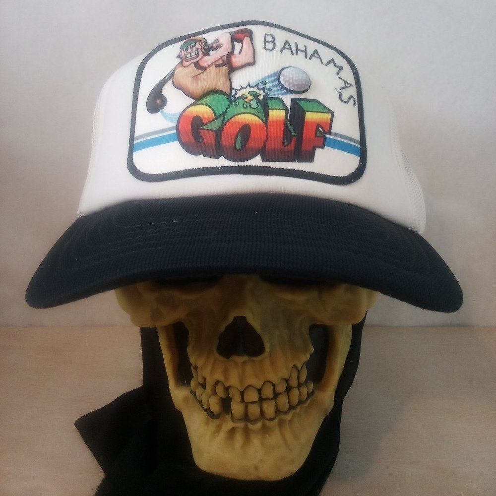 Vintage Bahamas Golf 3-D Patch Snap Back Trucker Hat